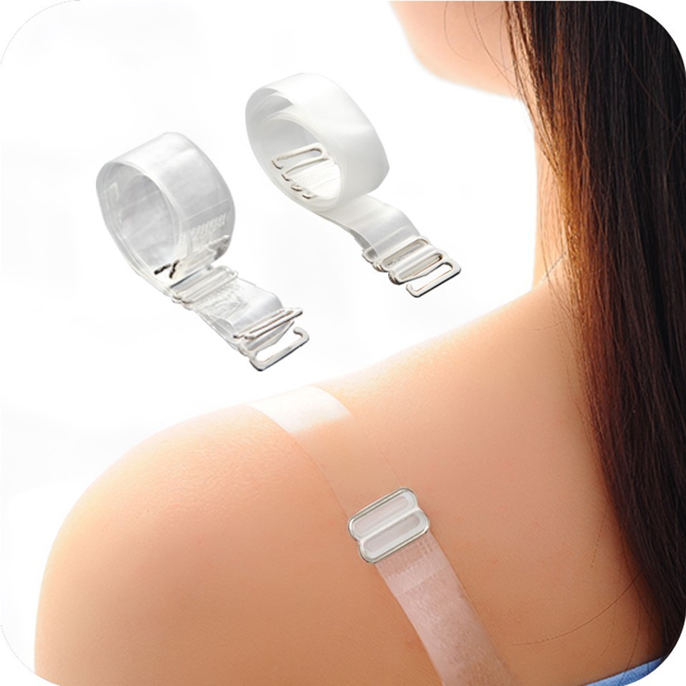 2 Pack Clear Adjustable Invisible Bra Straps 15mm Removable Shoulder Straps
