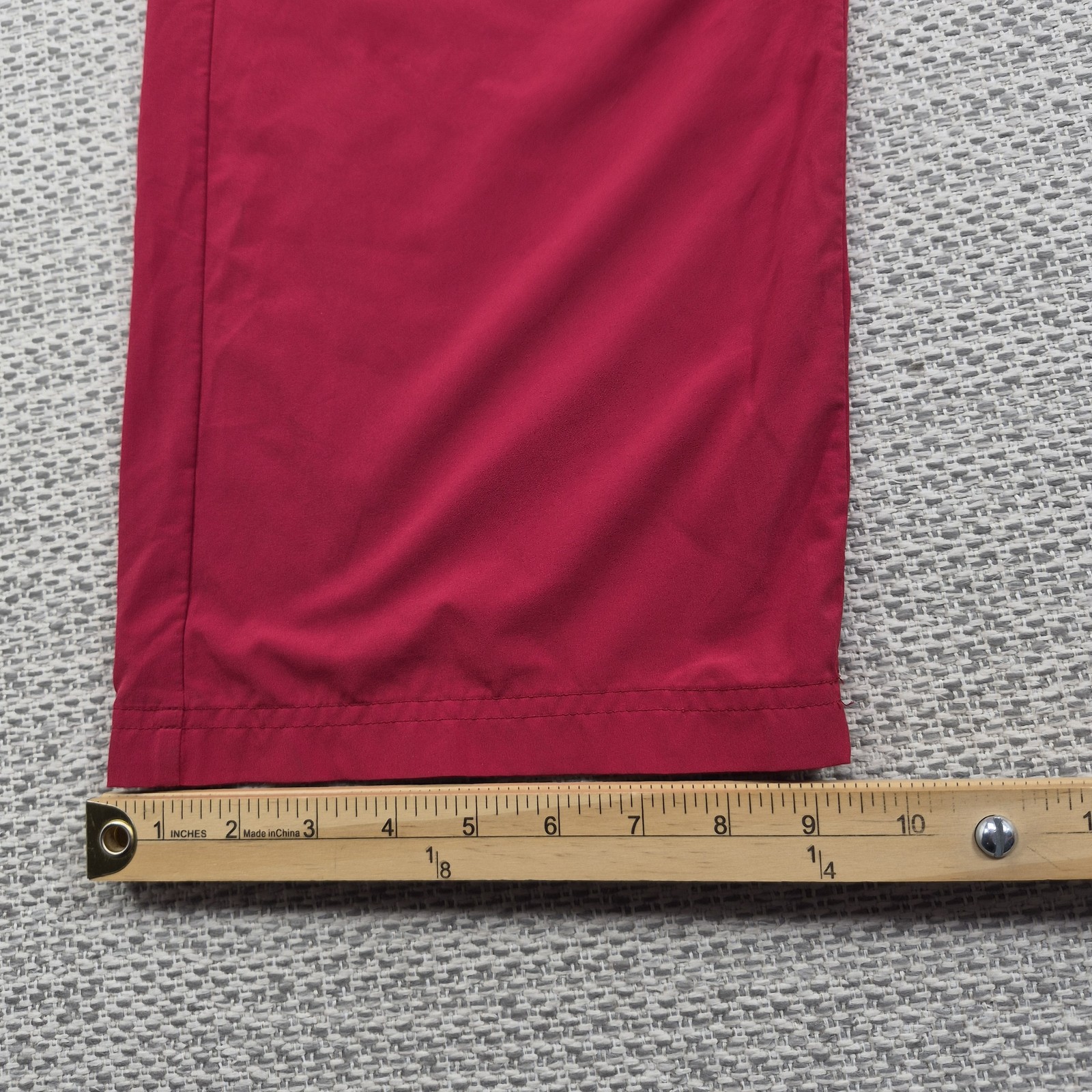 Paskho Pants Mens Large Red Travel Track Athletic Stretch Zip Pocket Hiking