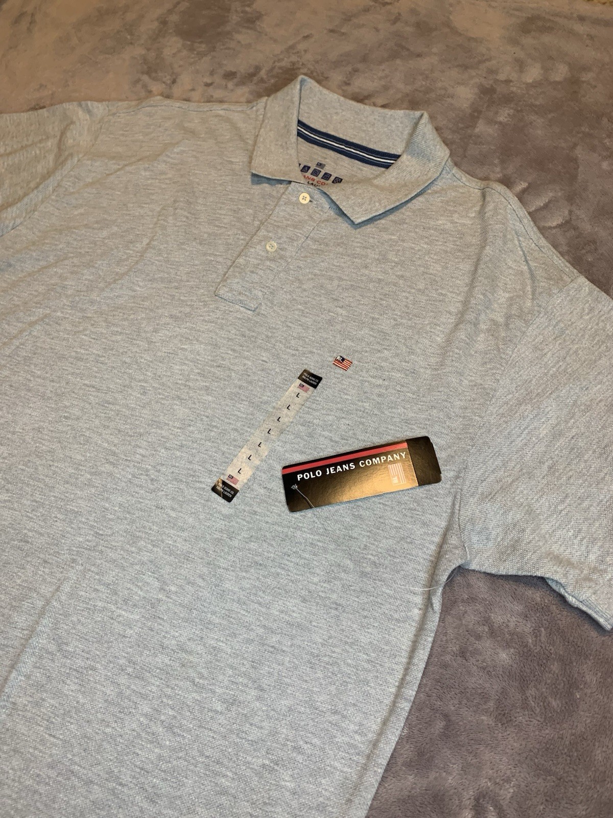 NWT Polo Jeans Company Ralph Lauren Short Sleeve Polo Shirt Men’s Large Grey