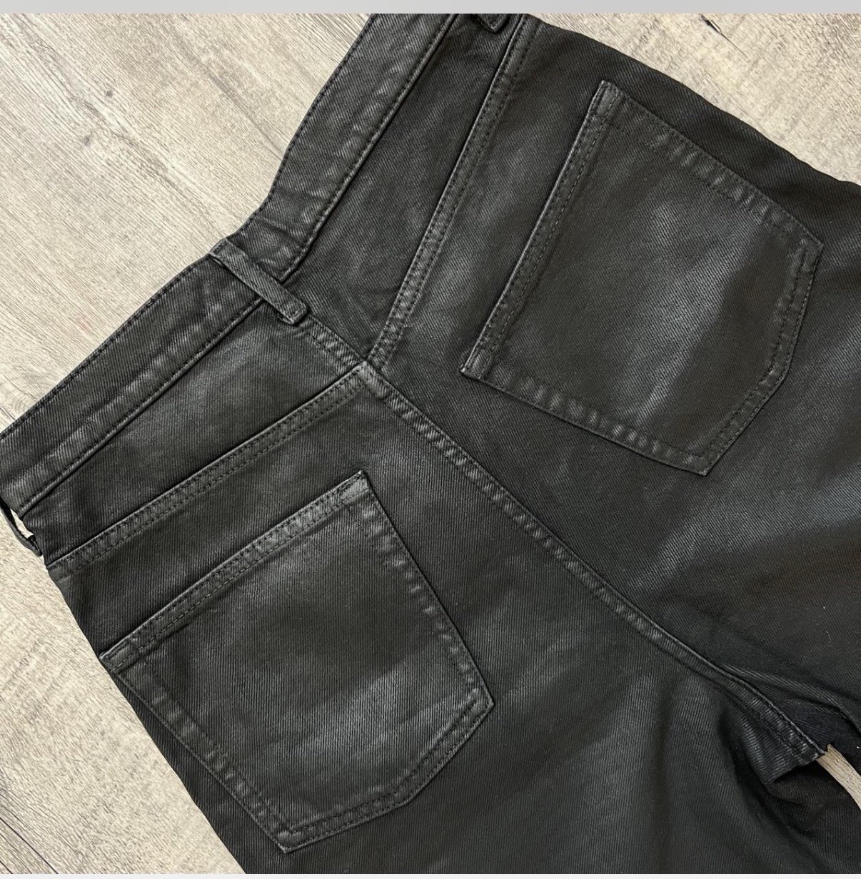 COS Women’s Black Dark Wash Low-Rise Wide-Leg Button Fly 5-Pocket Jeans 28