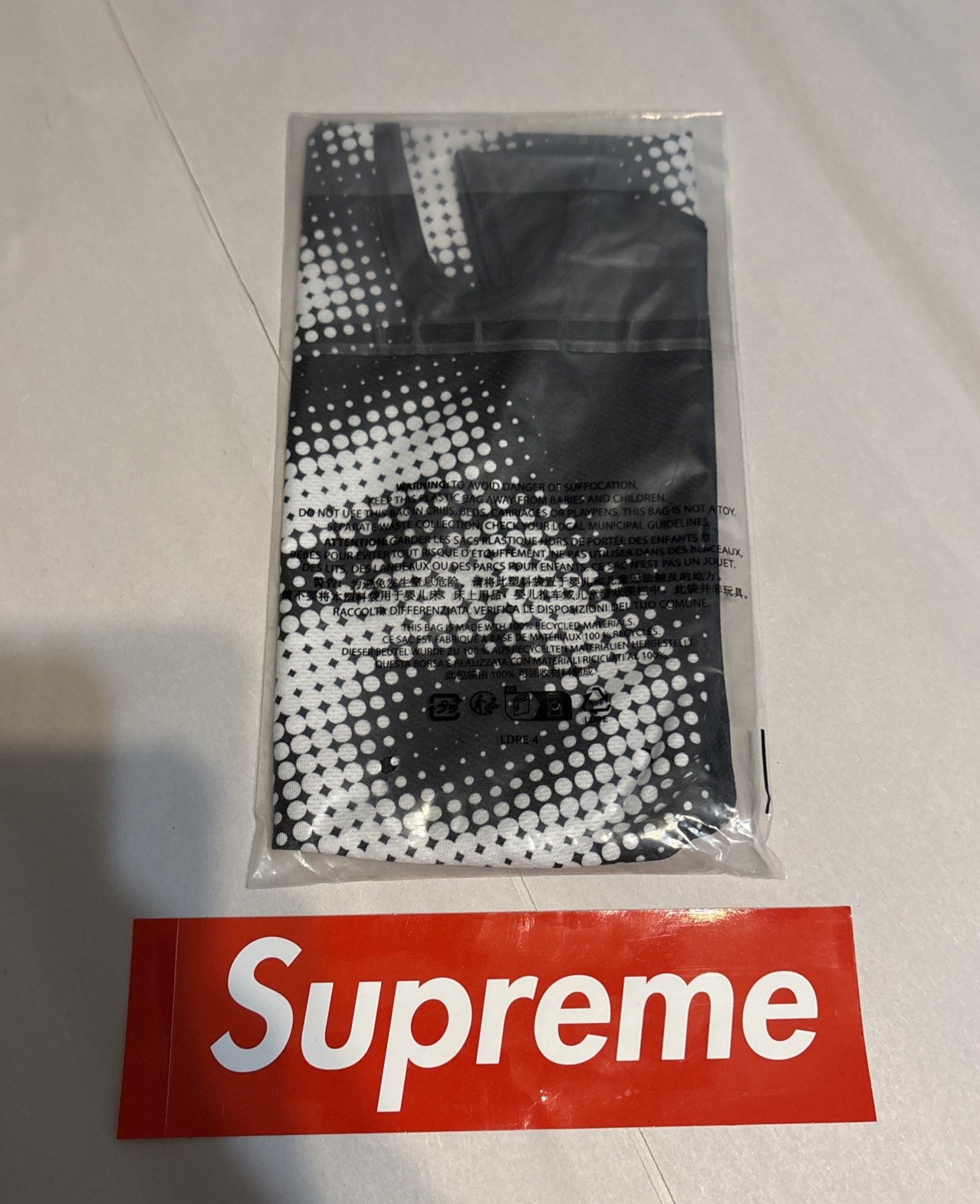 Supreme Halftone Lightweight Balaclava Black Adjustable Size Brand New SS24