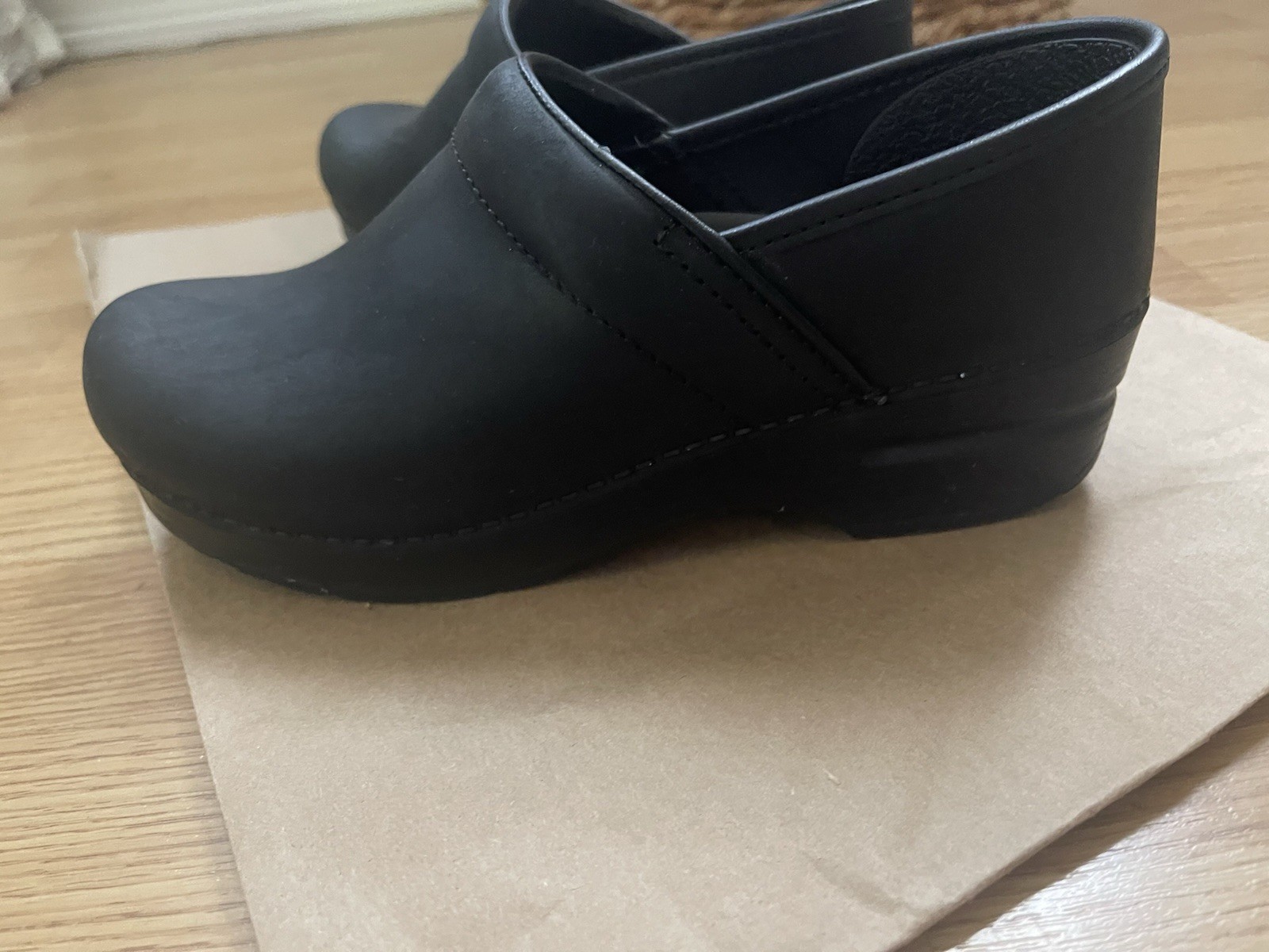 Brand New Dansko Cabrio Black Leather Professional Clogs