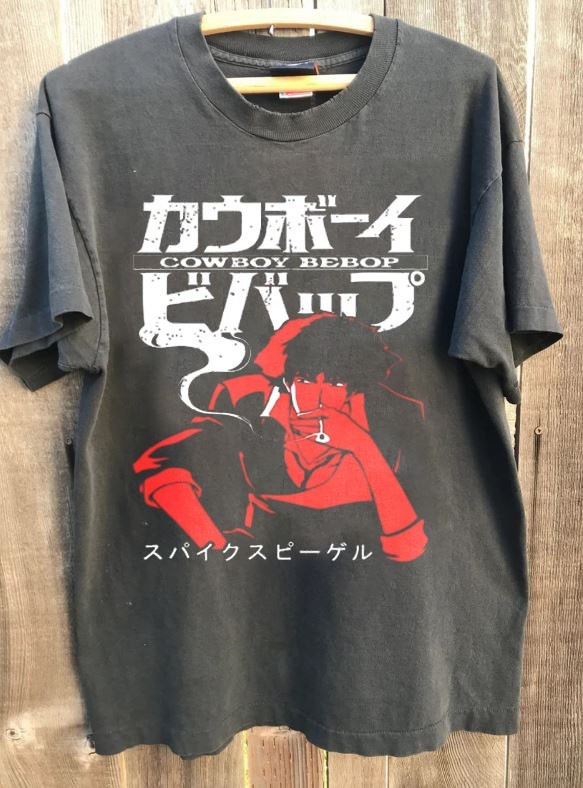 Cowboy Bebop Vintage Anime & Manga Graphic Charcoal Unisex T shirt Vtg KH17678