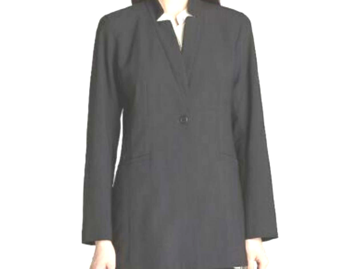 $428 BNWT EILEEN FISHER Tropical Viscose Wool Stretch BLACK Jacket 8 10 12 14