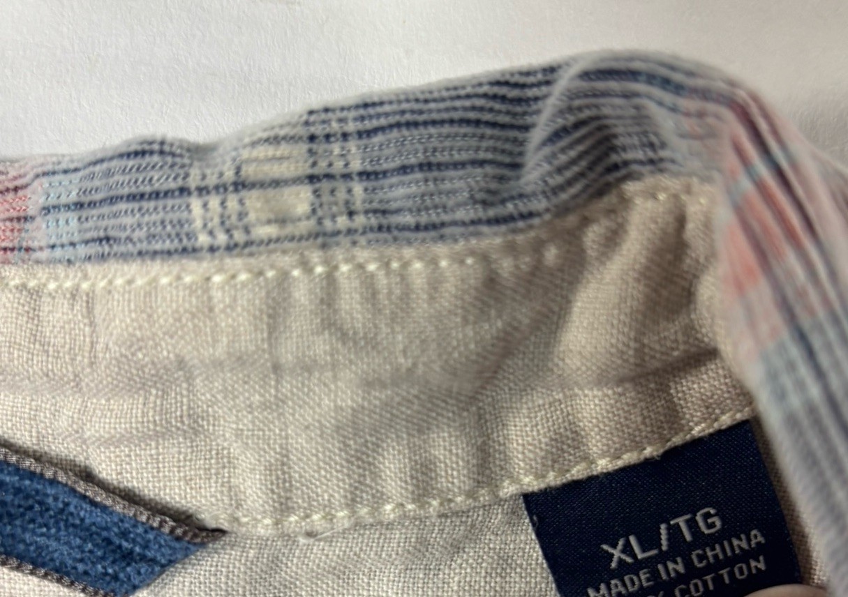 Tommy Bahama Coastline Cordwalk Plaid Corduroy Button Up Shirt Cotton Mens XL