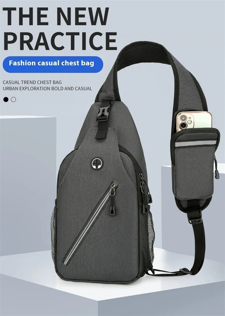 New Multifunctional Men’s Crossbody Shoulder Bag Hard-Wearing Canvas Chest Bag