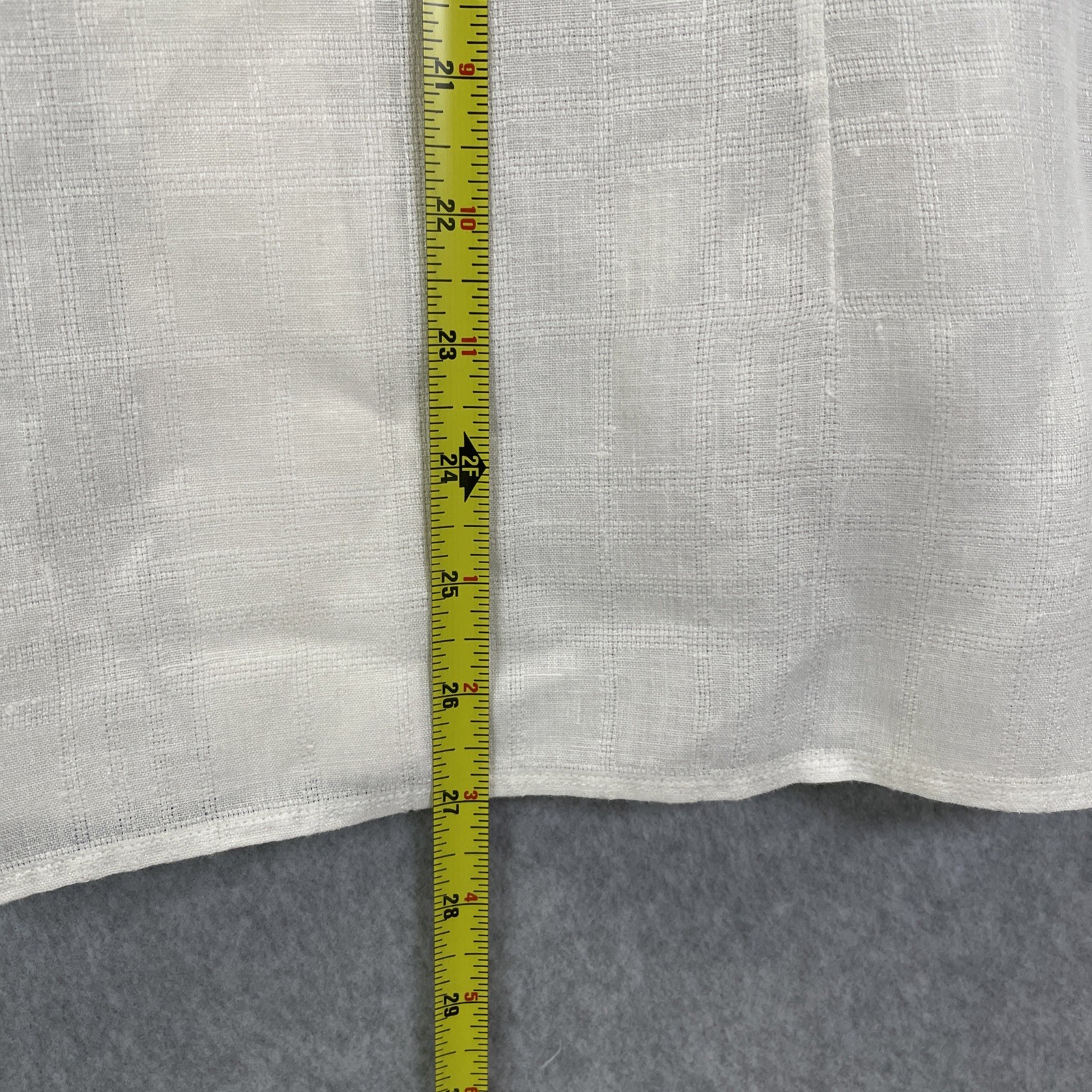 Lauren Ralph Lauren Womens Sz 8 White Linen Short Sleeve Button Up Shirt Logo