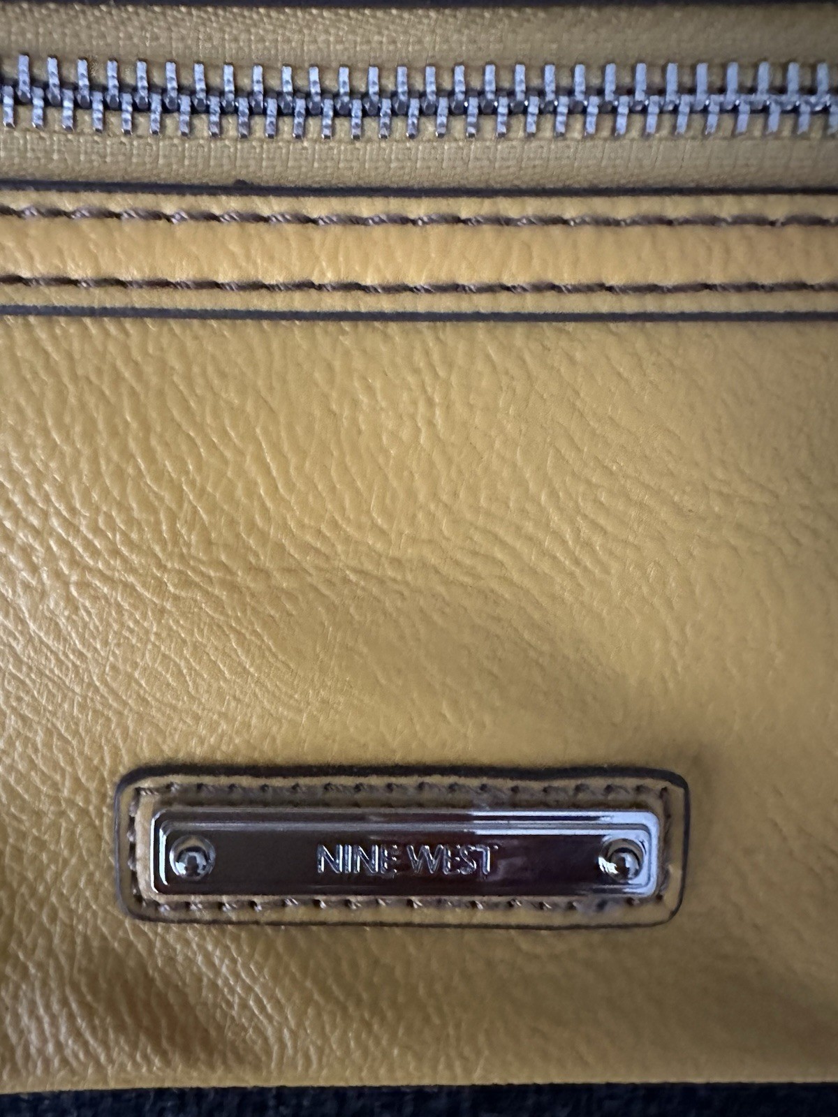 Nine West Multi-Zippered Mustard Yellow Crossbody Adjustable Bag Purse *Spring*
