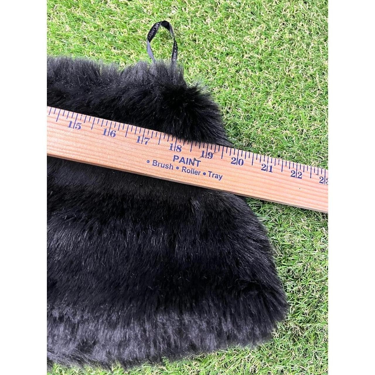 McClintock m Black Faux Fur Shrug Wrap with Satin Tie