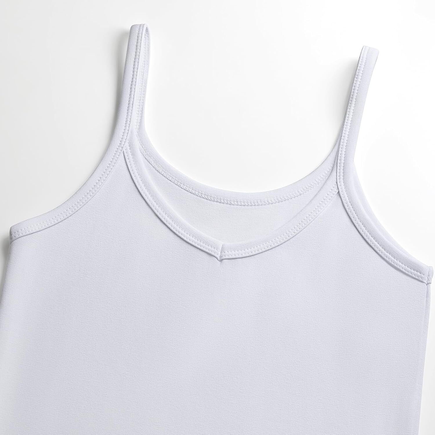 Womens V Neck Spaghetti Strap Crop Tank Tops 4 Pack Cotton Fitted Cami Summer