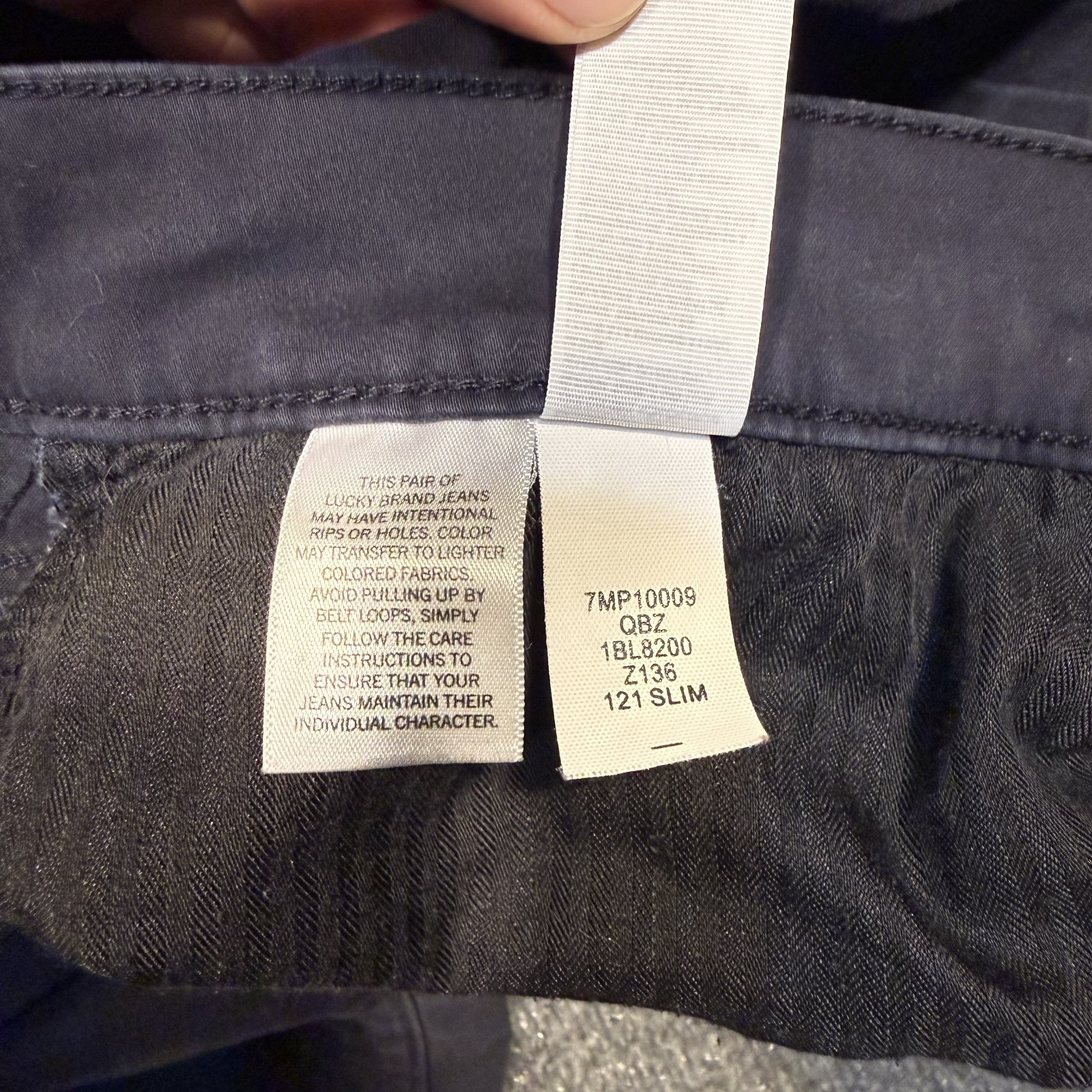 Lucky Brand 121 Slim Straight Pants Mens 38×30 Blue Navy Khaki 5 Pocket Stretch