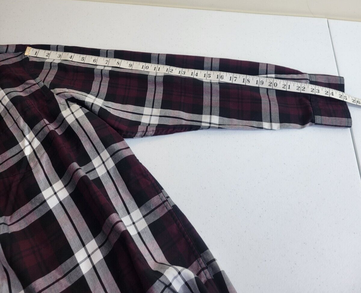 Chaps Purple Plaid Easy Care Twill Long Sleeve Button Down Shirt Men’s Size XL