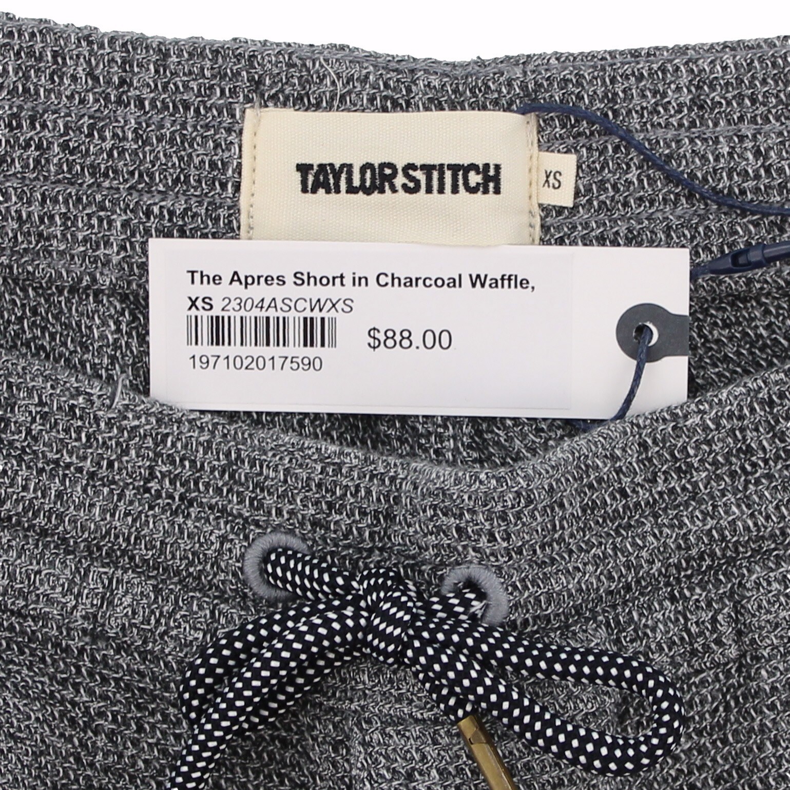 Men’s Taylor Stitch Short Apres Waffle Charcoal 100% Cotton MSRP $88