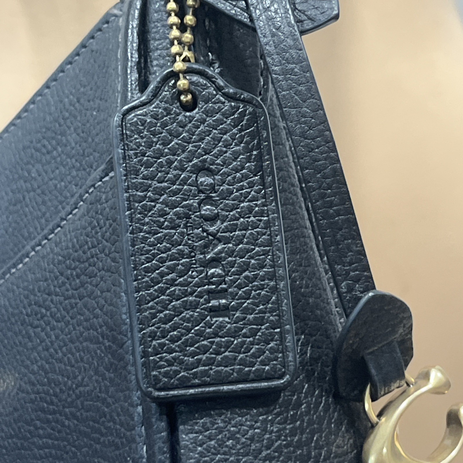 COACH Black Pebbled Leather Chaise 19 Small Crossbody Bag CC390