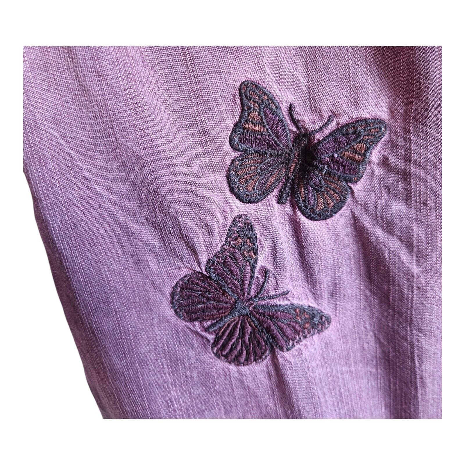 STANDARD GRACE M Boho Blouse On Off Shoulder Embroidered Frayed Hem Tencel 38″