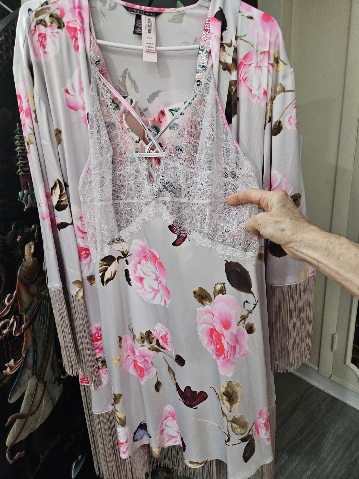 Victorias Secret Robe Chamisole Set With Fringe