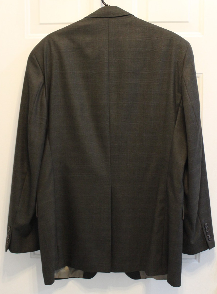 Chaps Ralph Lauren Blazer Jacket Men’s Size 44T Brown Check Beige 3-Button VTG