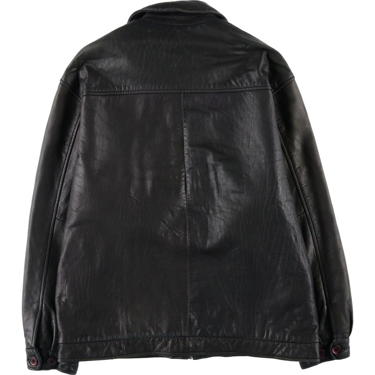 Used MARCUCCI swing top type leather blouson men’s size L equivalent