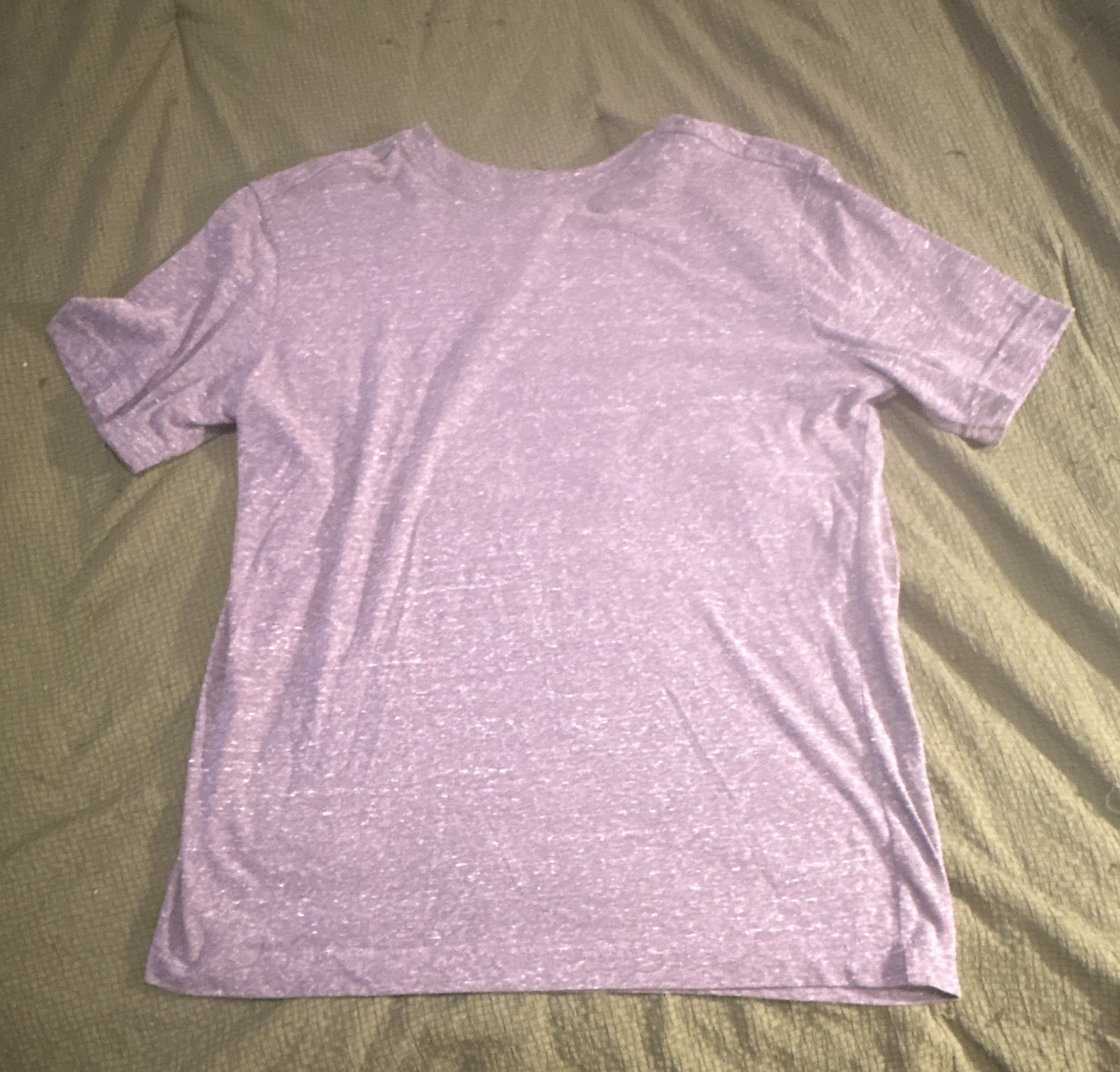 Falls Creek Men’s Purple Heathered V-Neck Short Sleeve Polyester Jersey Tee L
