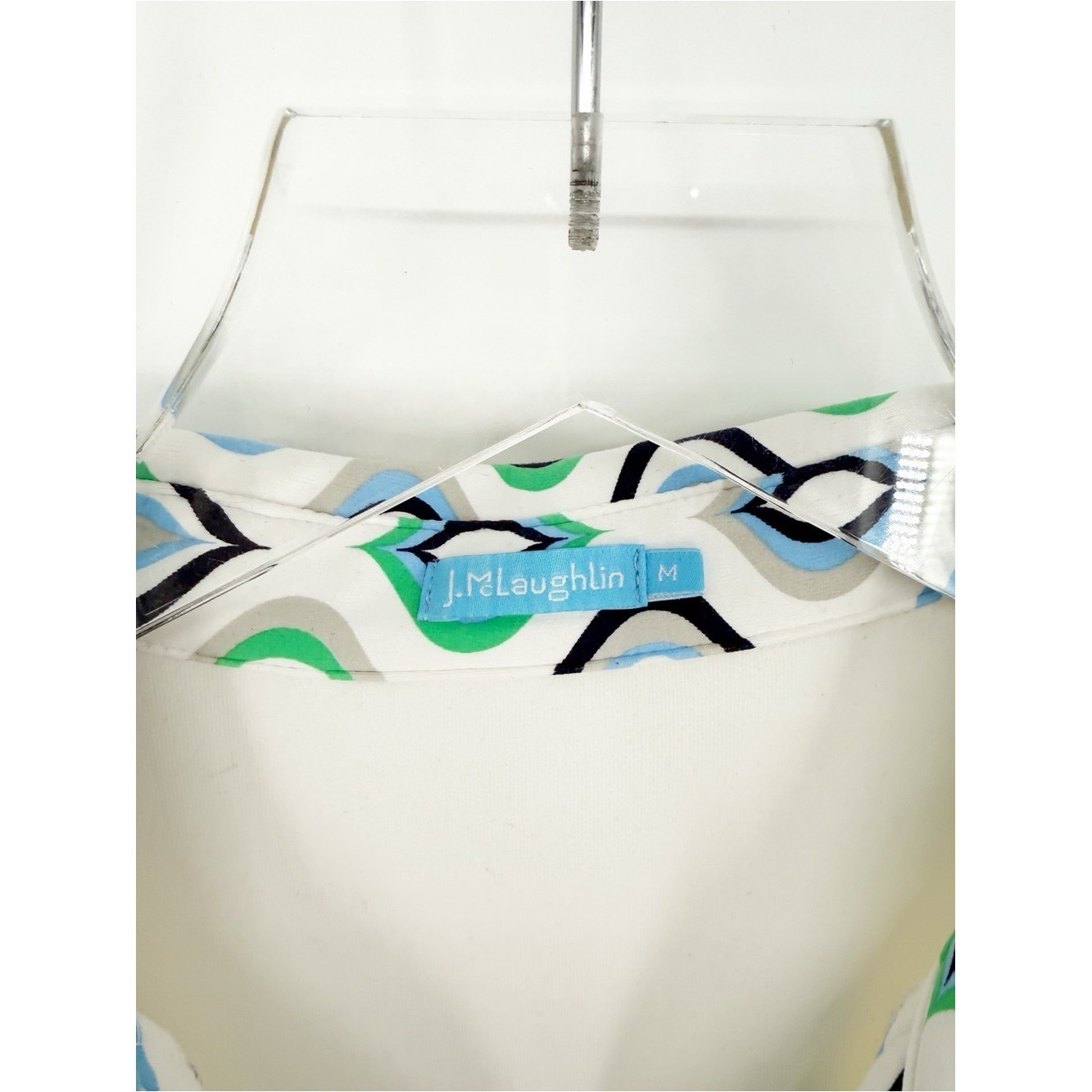 J. McLaughlin Contrast Collar Pullover Top M White