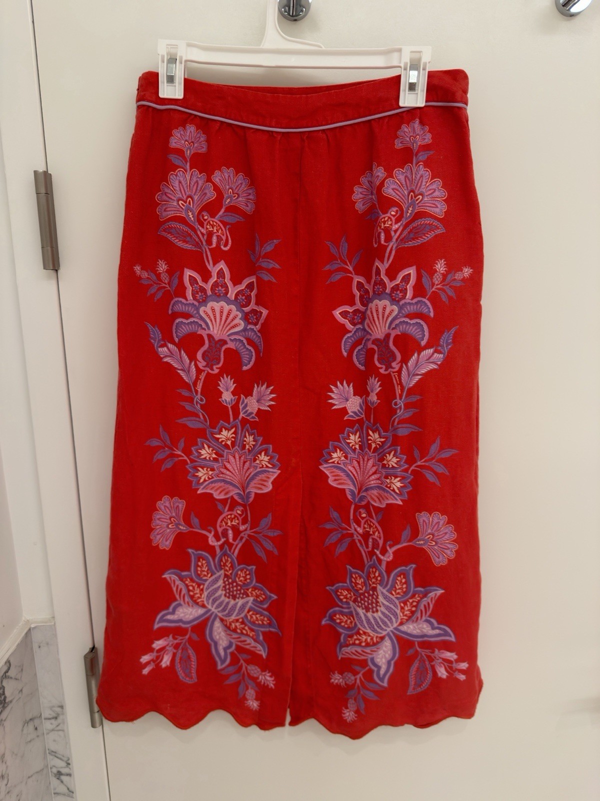 Farm Rio Red Floral Print Midi Skirt Size M ❤️‍🔥Ready To Ship❤️‍🔥