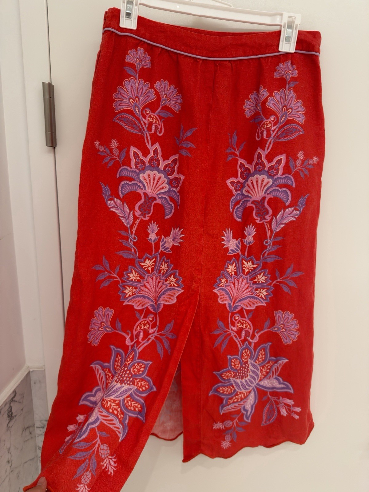Farm Rio Red Floral Print Midi Skirt Size M ❤️‍🔥Ready To Ship❤️‍🔥
