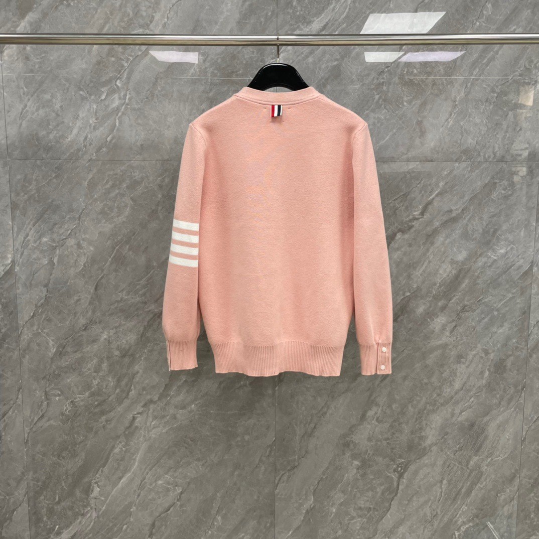 Thom Browne Men/womens Autumn Winter New Four Bars Striped Knitted Wool Cardigan