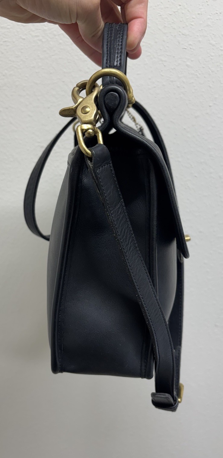 Vintage Coach Willis 9927 Black Leather Crossbody Bag Purse