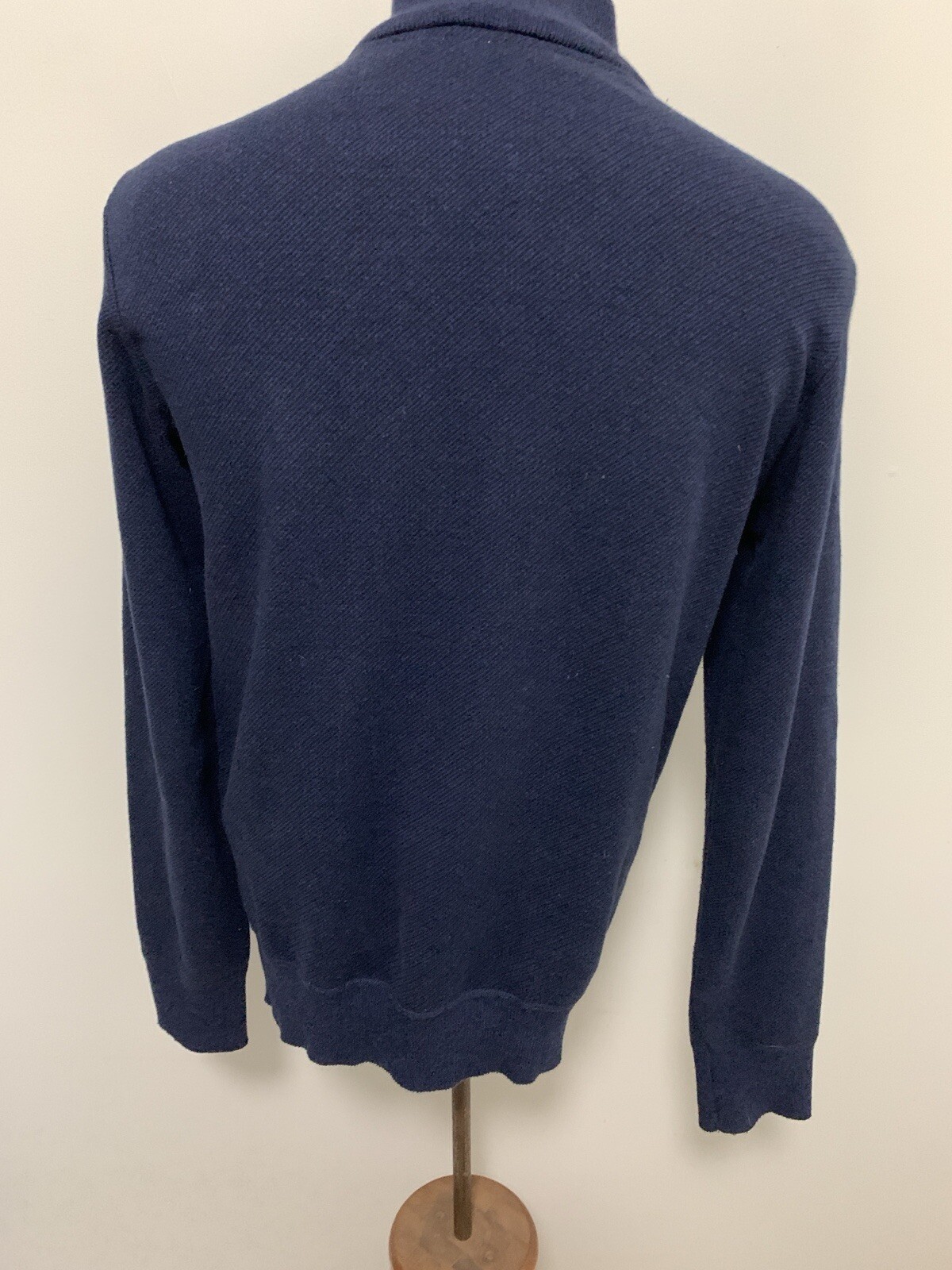 Robert Graham Zip-Collar Sweater – Size Medium Navy Cotton Blend EUC Classic