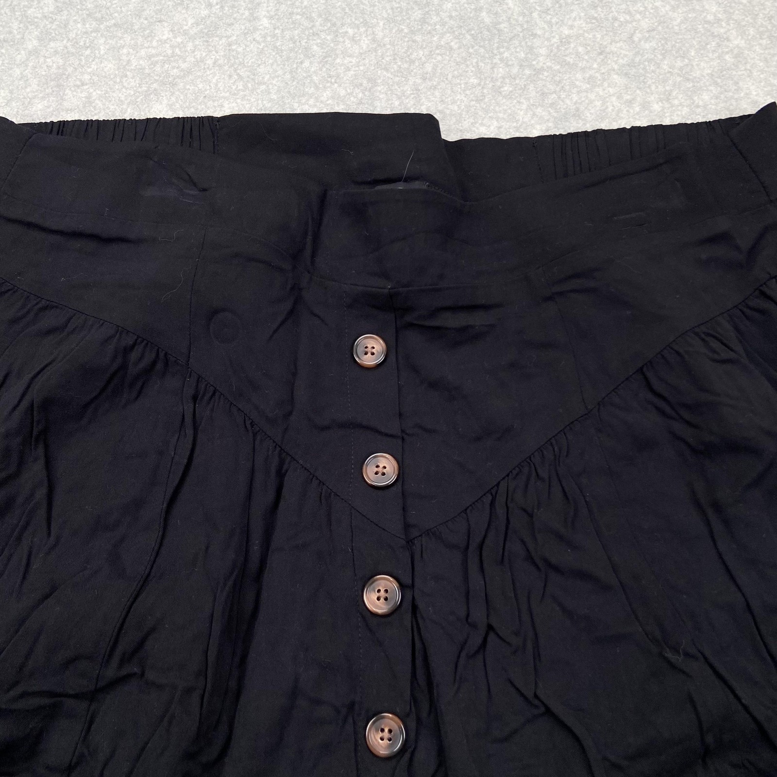 Torrid Skirt Womens 1 Black Button Front Ruffle Hem Skater Mini Plus Casual