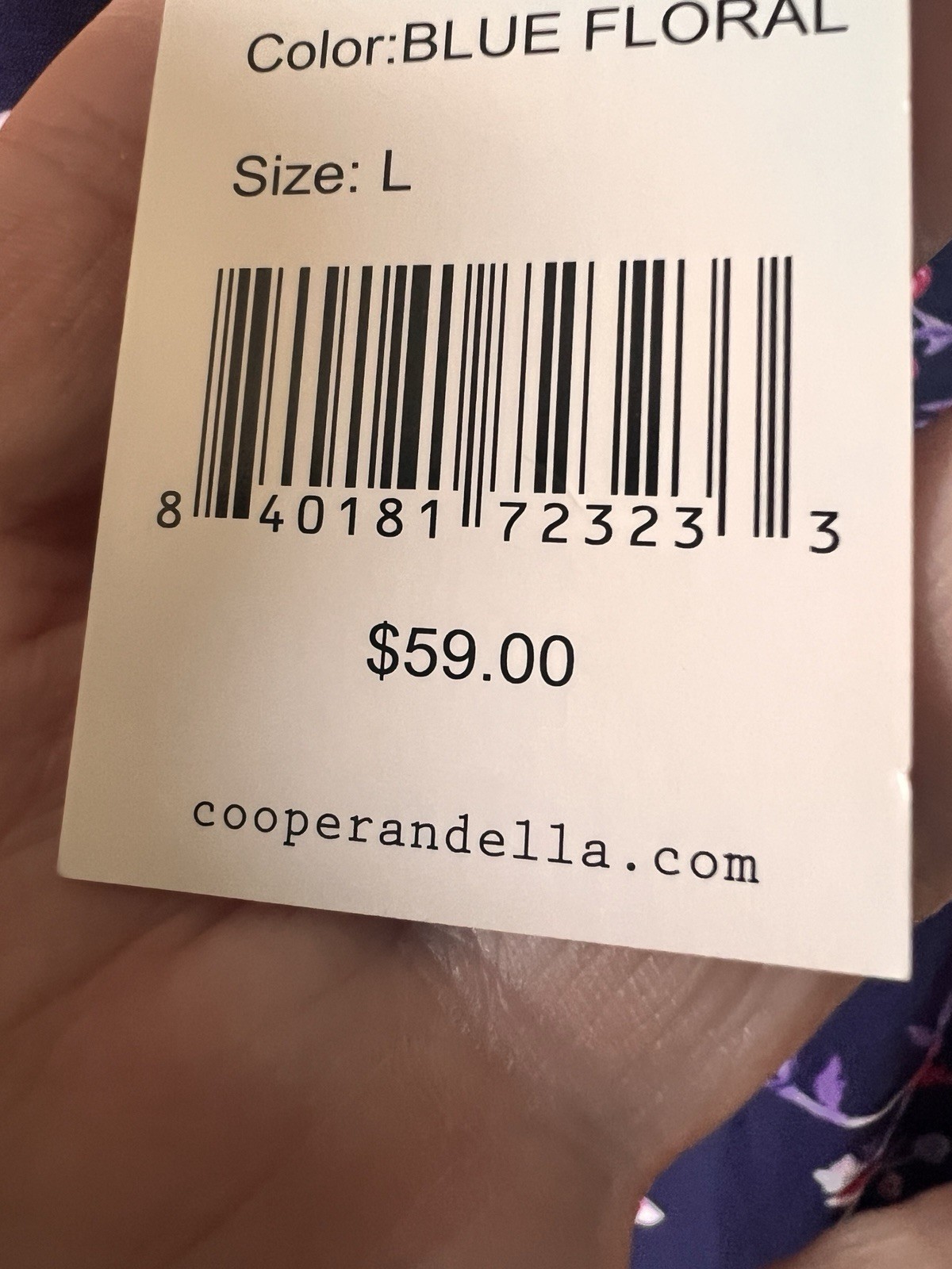 Cooper & Ella Womens PULLOVER BLOUSE V-Neck Bell Sleeve Navy Multi Floral