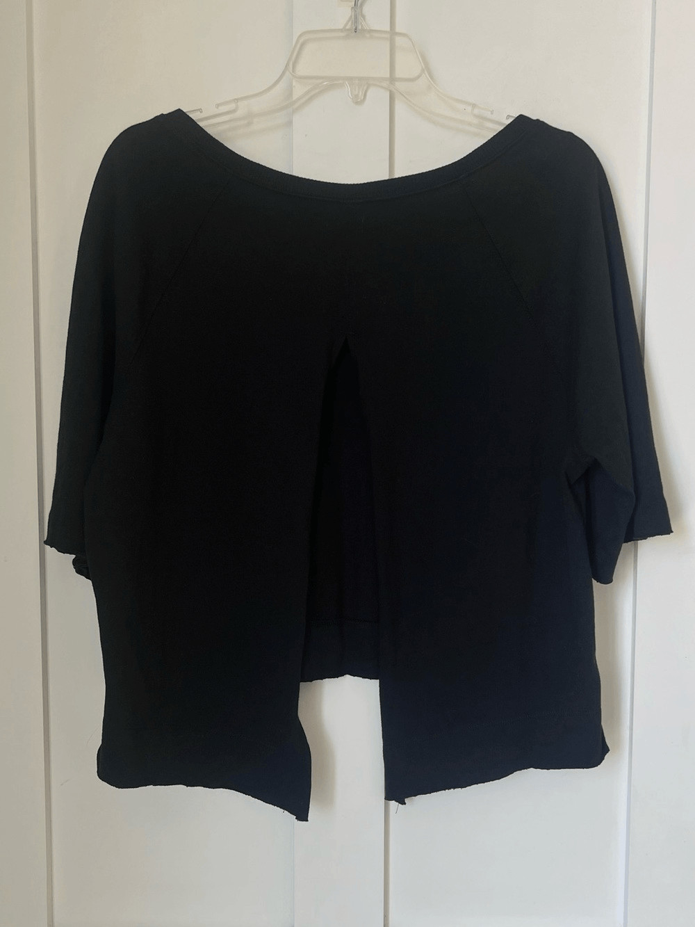 NWT Free People We The Free Black Split Back Oversized Sweatshirt Boho Top Large