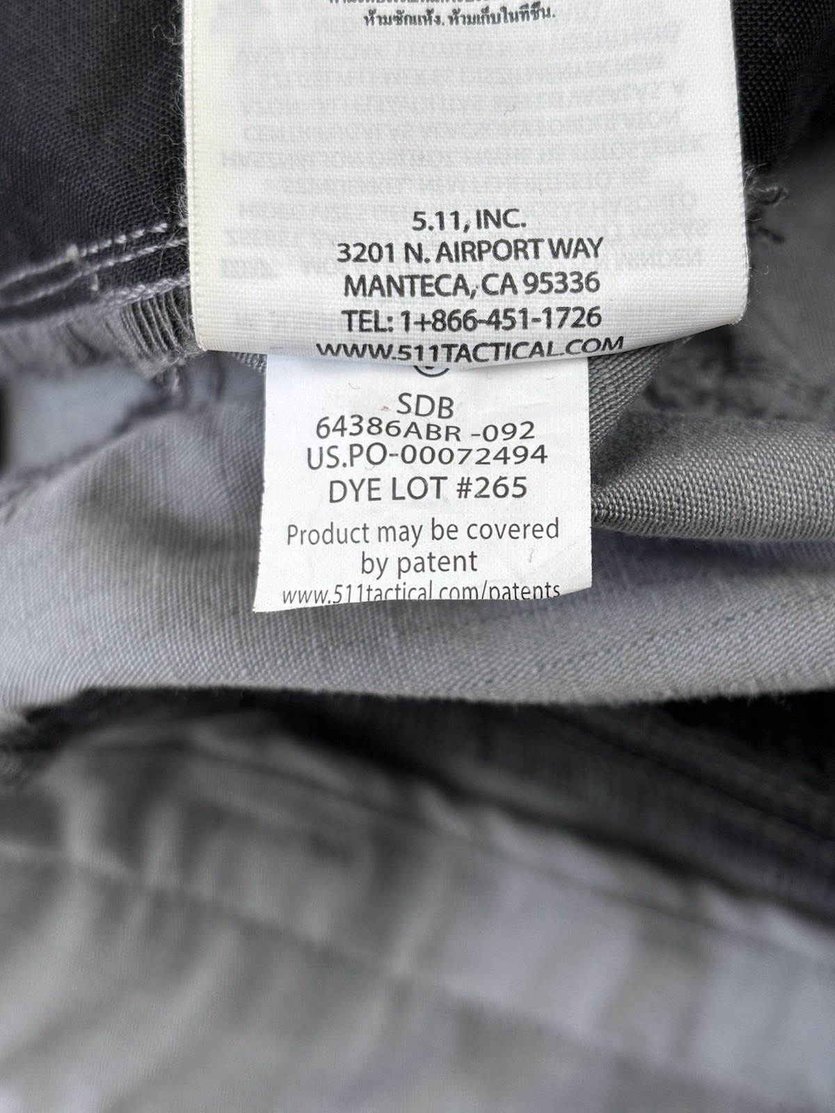 5.11 Tactical Stryke Cargo Pants Flex-Tac Ripstop 40×35 Grey Regular Fit