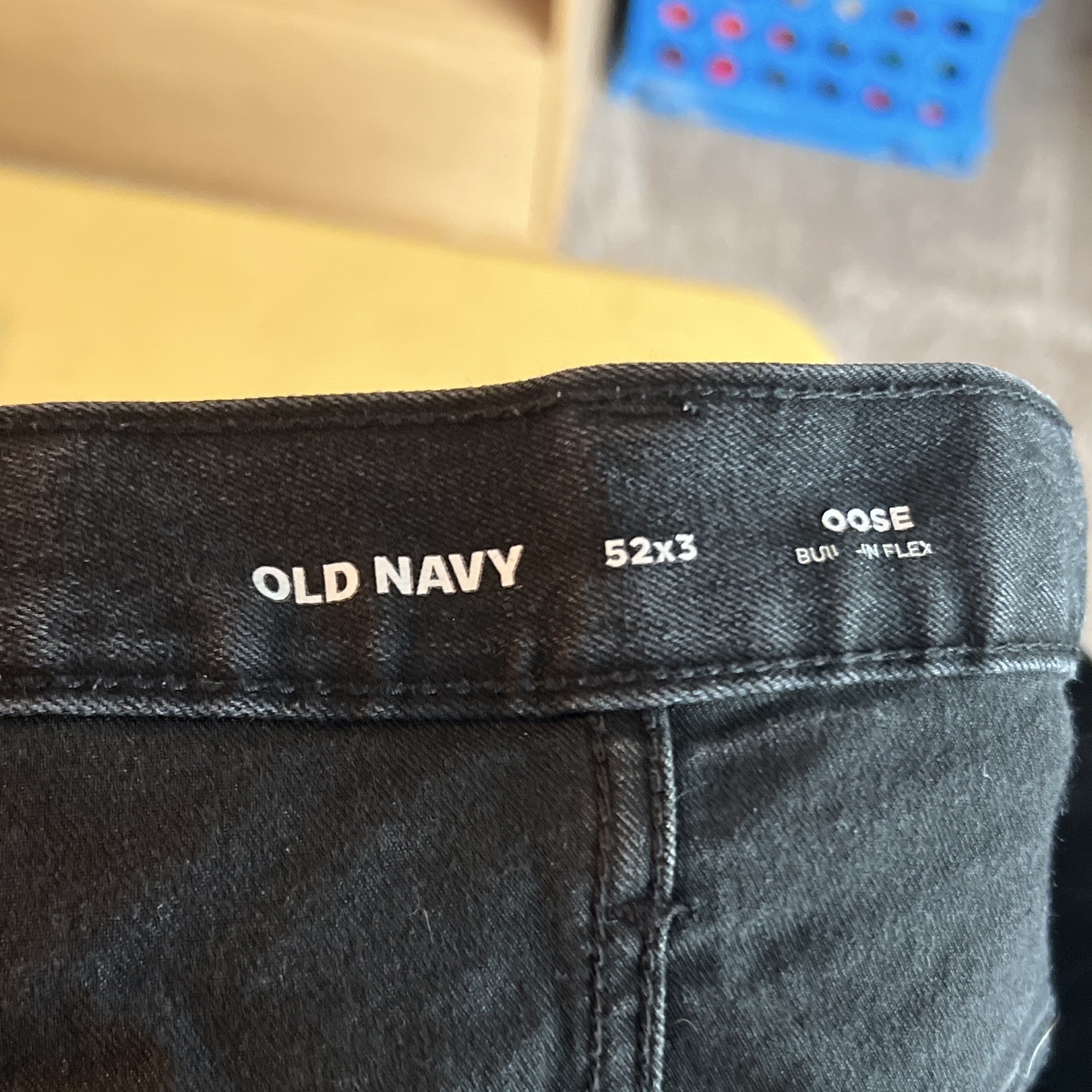 Old Navy Men’s Big & Tall Loose Straight Black Denim Built-In Flex 5-Pocket