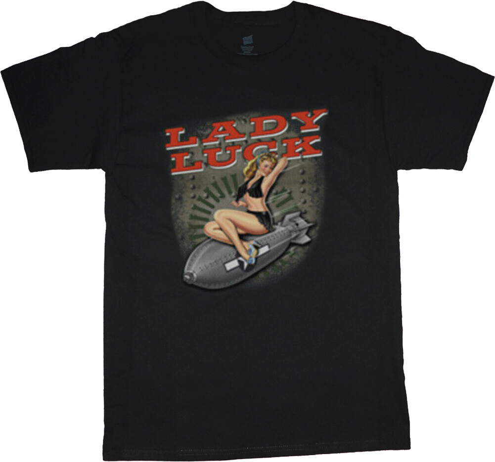 Lady Luck Pin-up Calendar Girl T-shirt Mens Clothing Apparel