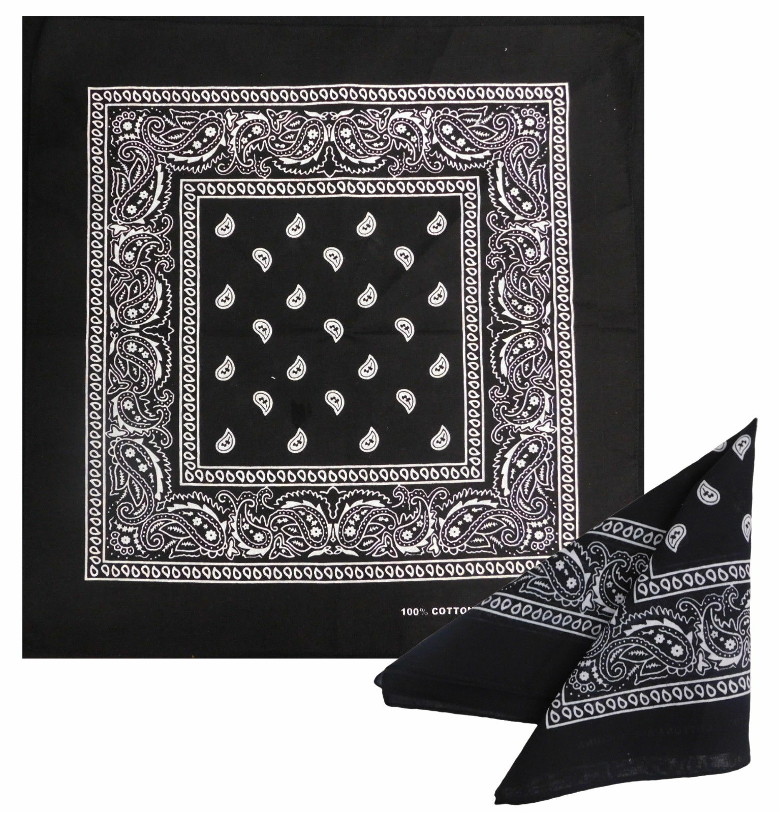 Pack of 12 X-Large Paisley Cotton Printed Bandana – 27 x 27 inches