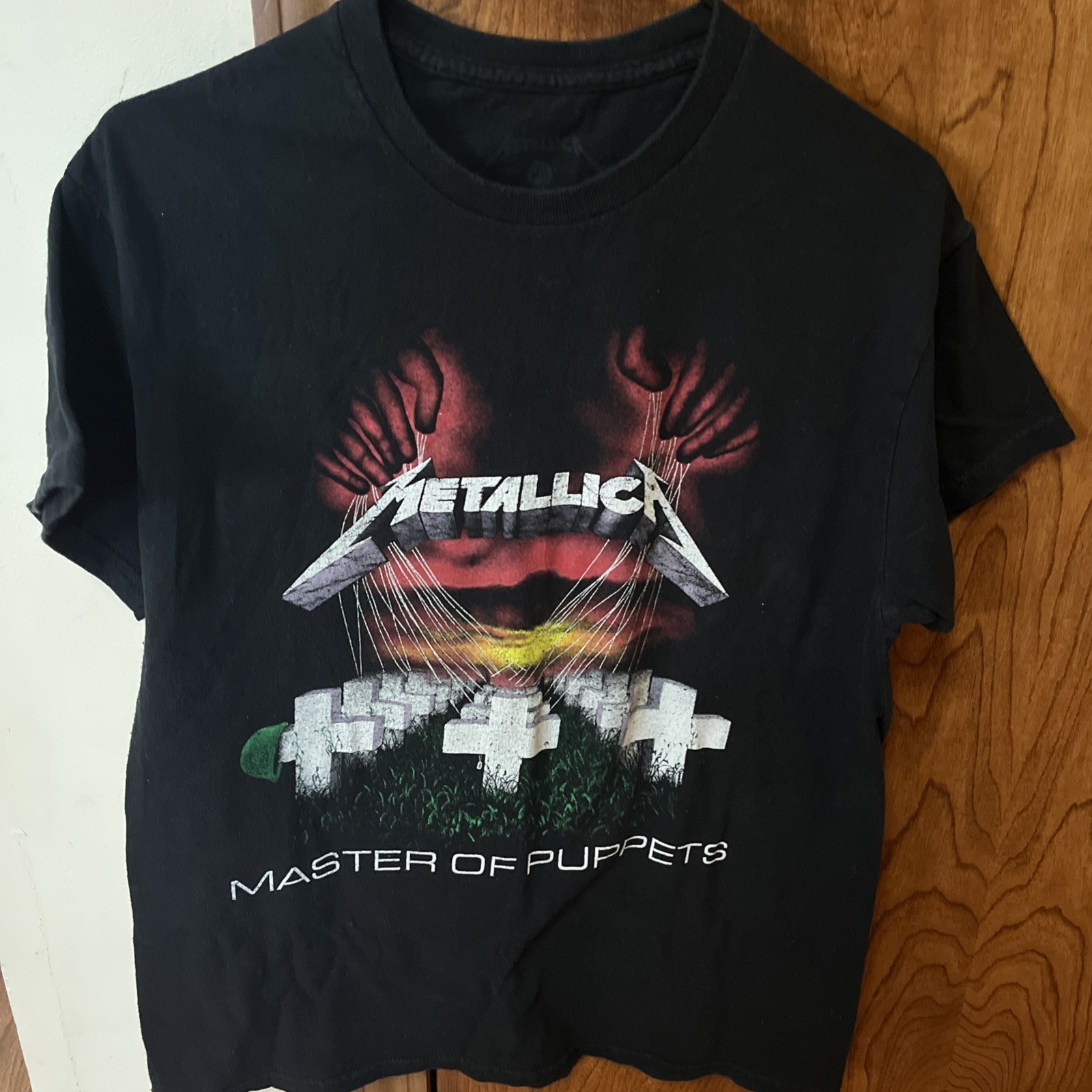 Vintage Metallica Shirt Mens Medium Black Master of Puppets Band Tee 90s Rock