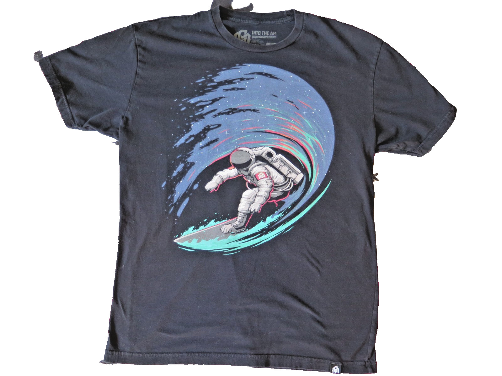 Into The Am Men’s T-shirt Spaceman Surfing Size L