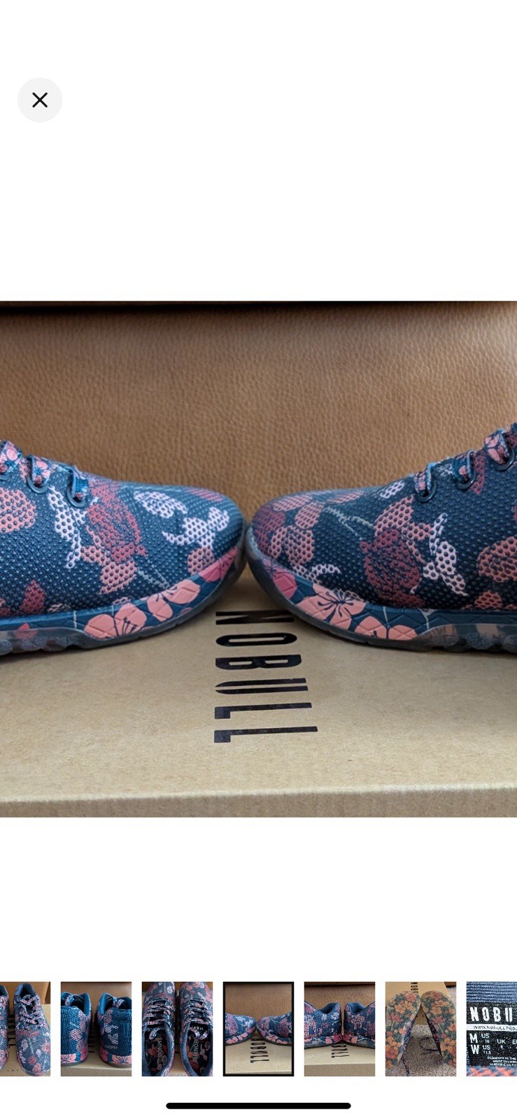 NOBULL Men’s Low Top Athletic Sneaker, Blue/Pink Floral, Lace-Up