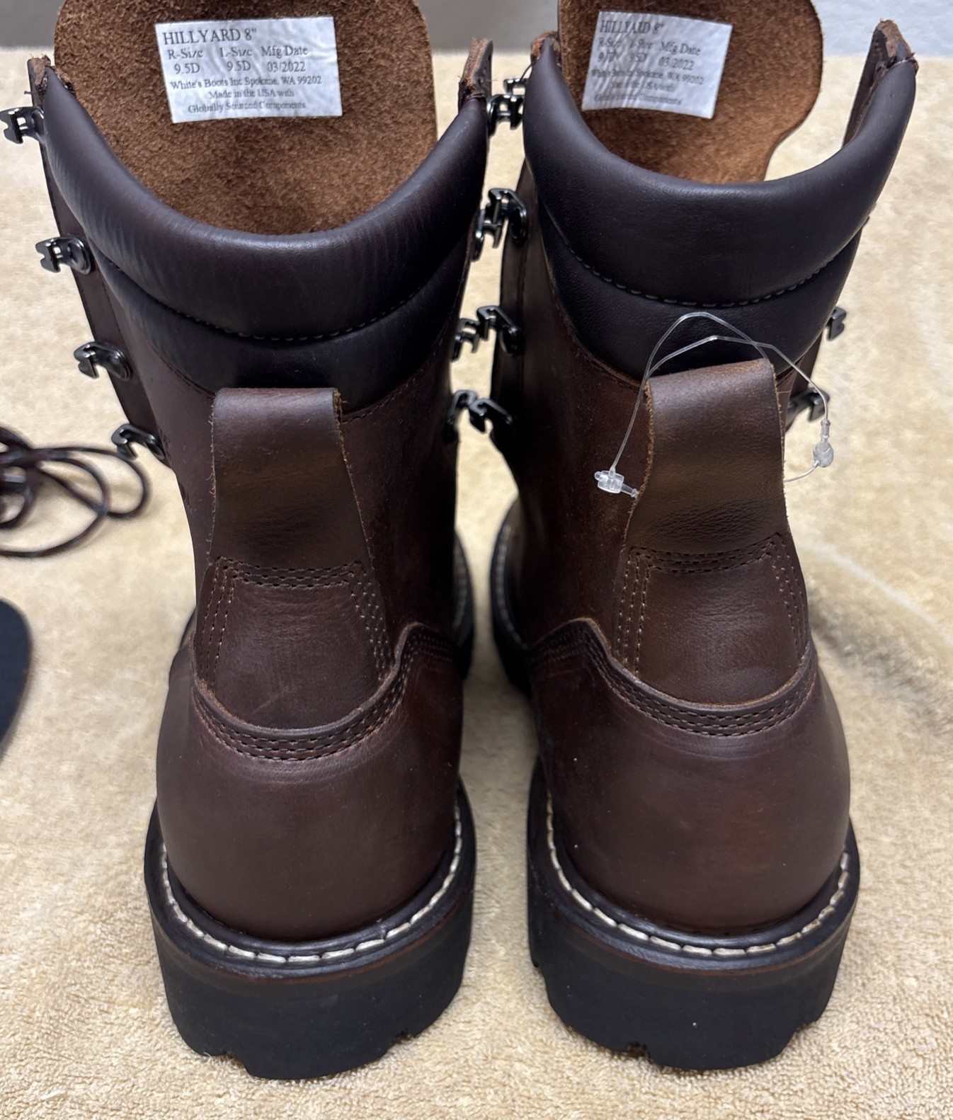 White’s Boot Men’s Hillyard Lace-Up Work Boot-Soft Toe-mens 9.5D H7865-BRN NWOB