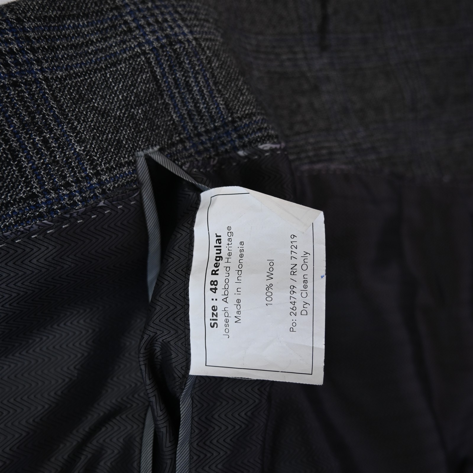 Joseph Abboud 48L Glenn Check Wool Flannel Soft Shoulder Blazer Sport Coat