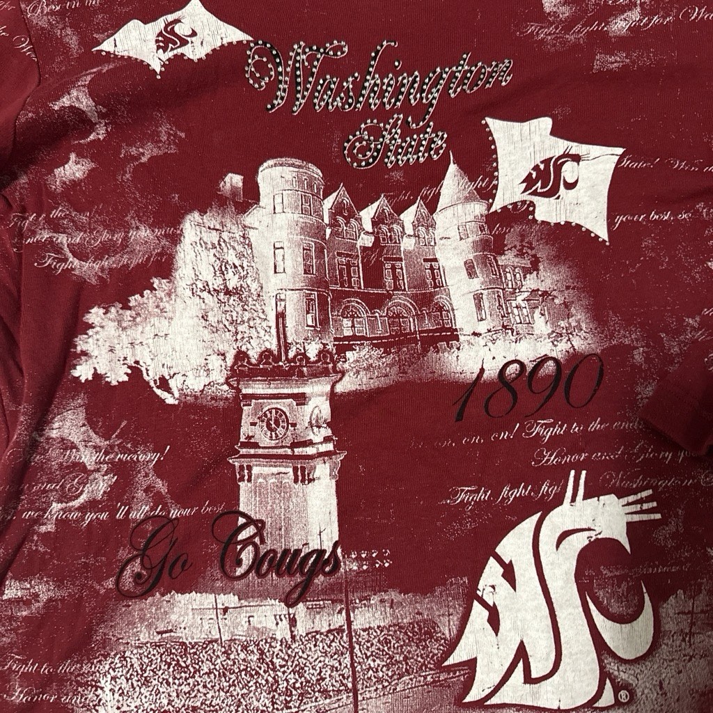 P. Michael Women’s M Washington State Cougars WSU Graphic 3/4 Sleeve T-Shirt