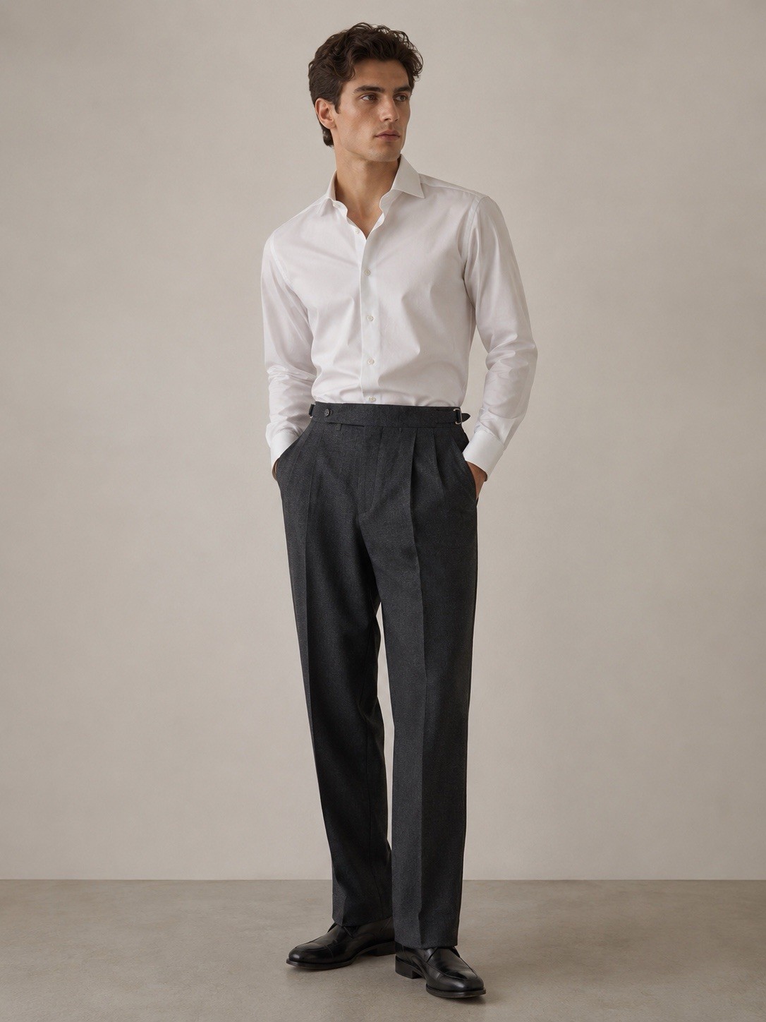 Berg Berg Dress Pants Mens 30X32 Gray Pleated Waist Extension Business Formal