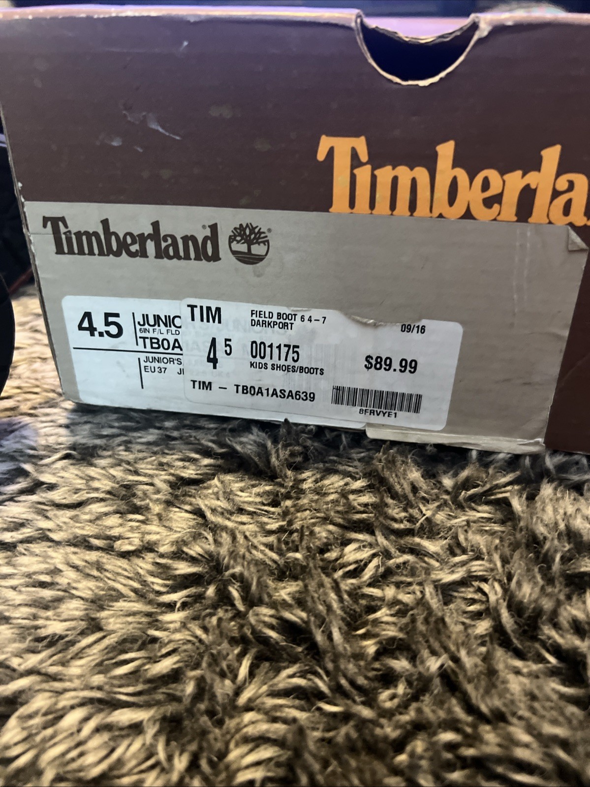 Timberland 6-Inch Waterproof Field Boot Burgundy Nubuck Men’s Boots Size 4.5