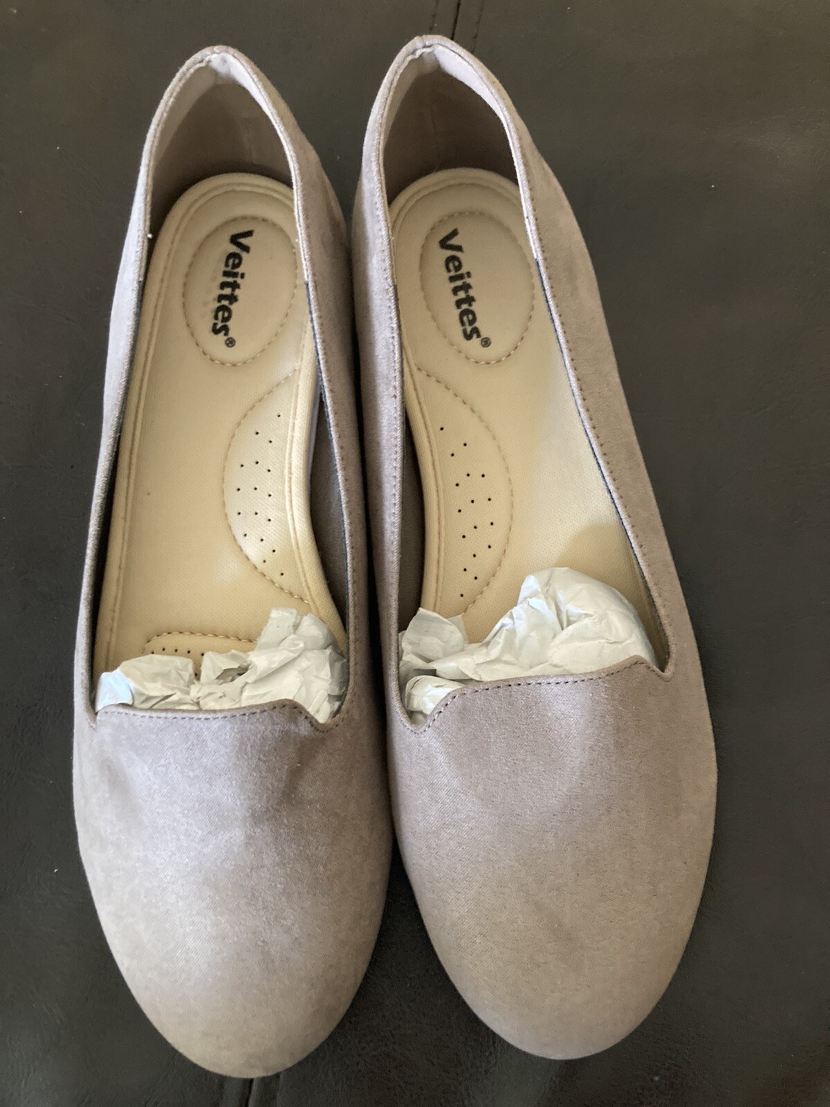 Veittes New Women’s Flat Shoes 7.5 Round Toe Classic Casual Suede Ballet Flats