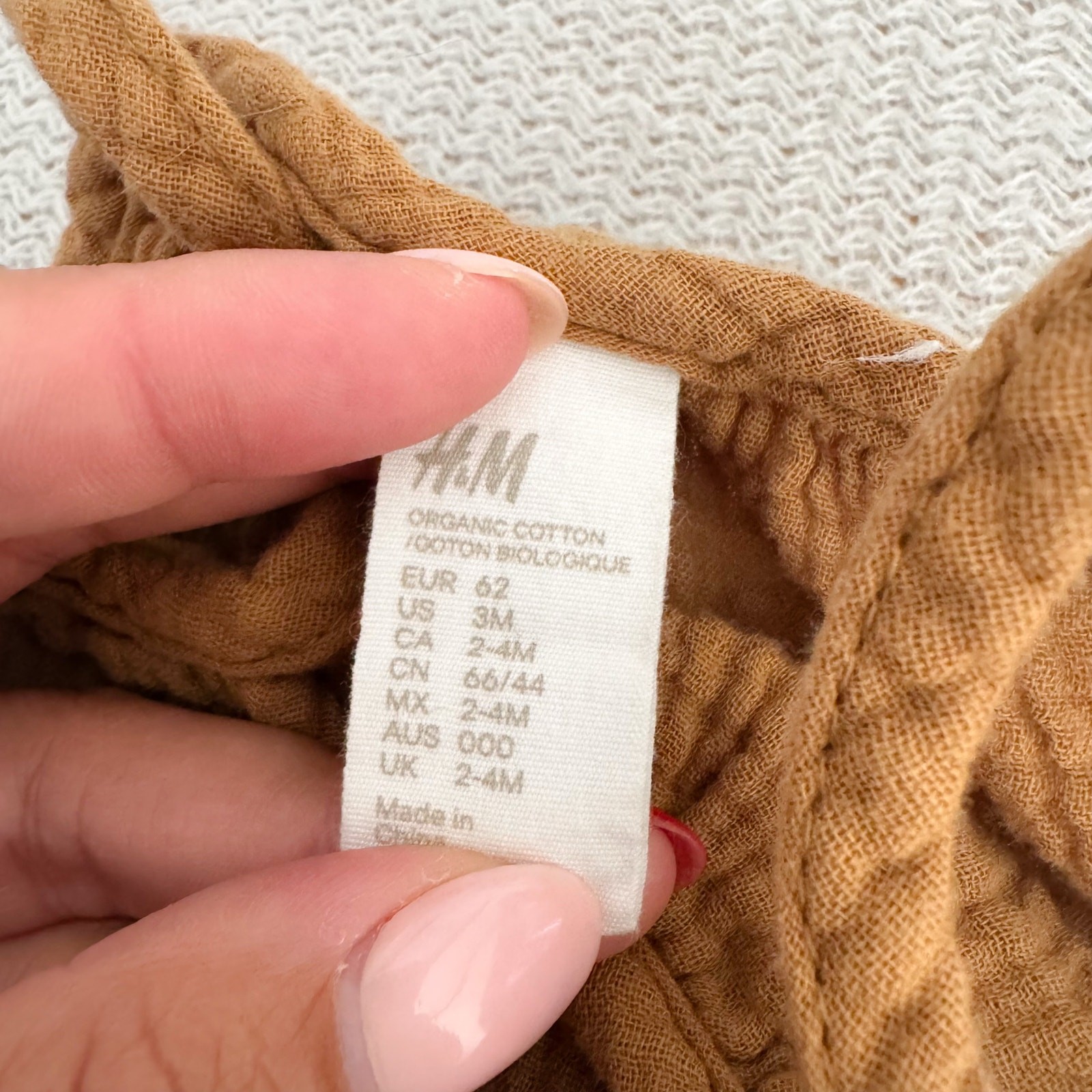 H&M Brown Muslin Cotton Tank Top + Bloomer Outfit Set – 3 Months