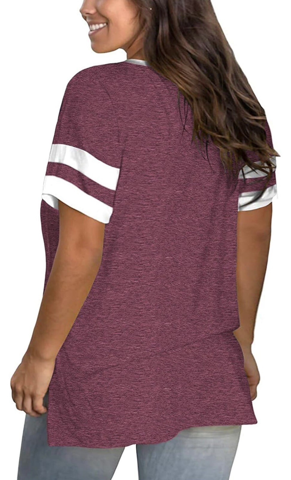 Plus Size Shirts for Women 4X Casual Short Sleeve Sleep Tops Wine Red 26W