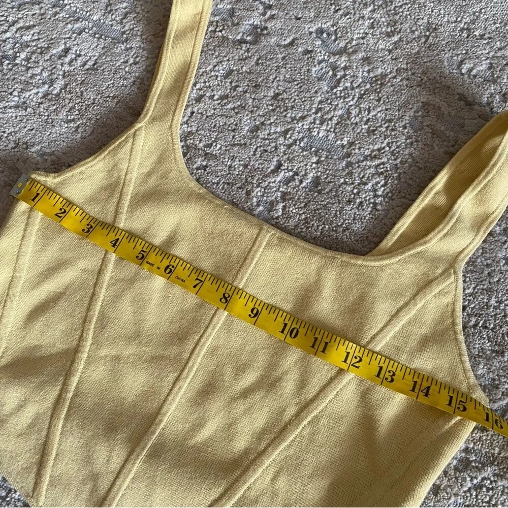 Aritzia Wilfred Natalie Knit Bustier Tank Top Crop Wheat Yellow: XL