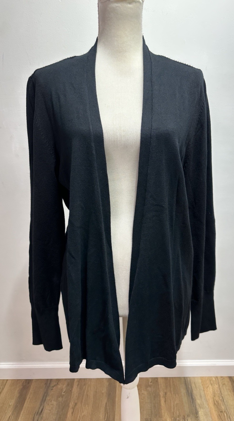 Melrose Chic NWT Black Open Front Cardigan Plus Size 2x Knit Long Sleeves