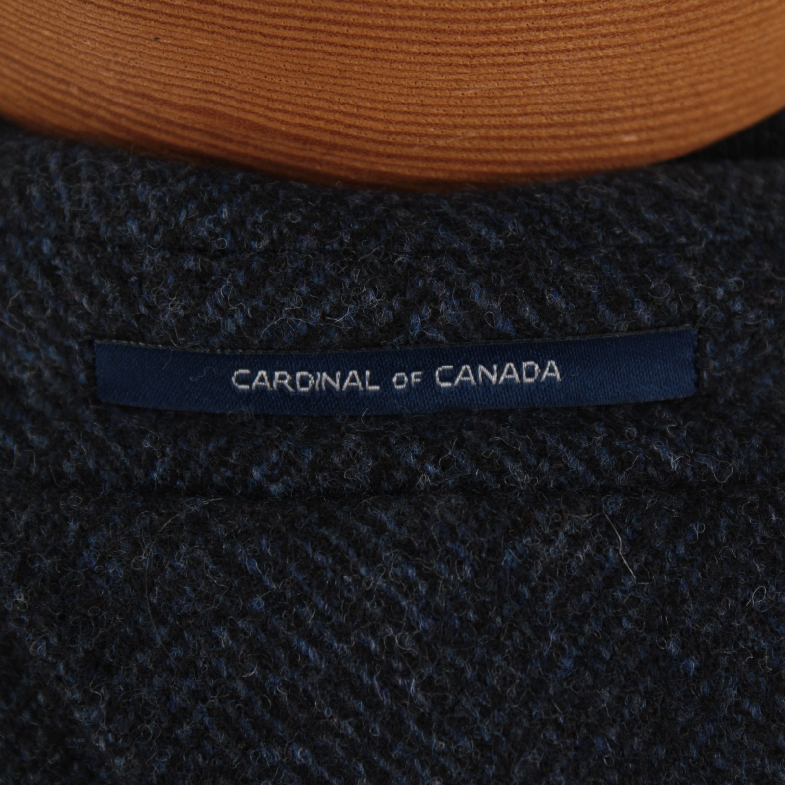 Cardinal of Canada NWT Wool / Cashmere Top Coat Size 42R In Blue Herringbone